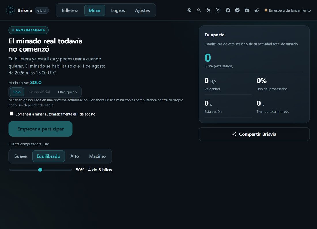 Brisvia mining screen