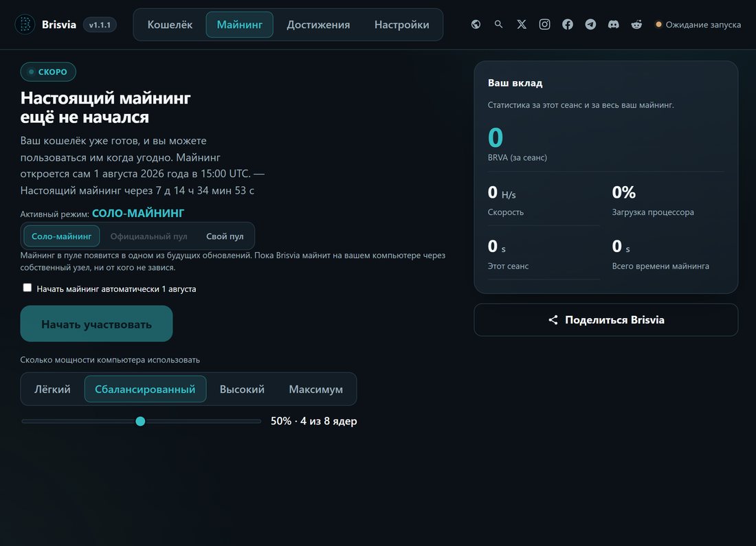 Brisvia mining screen