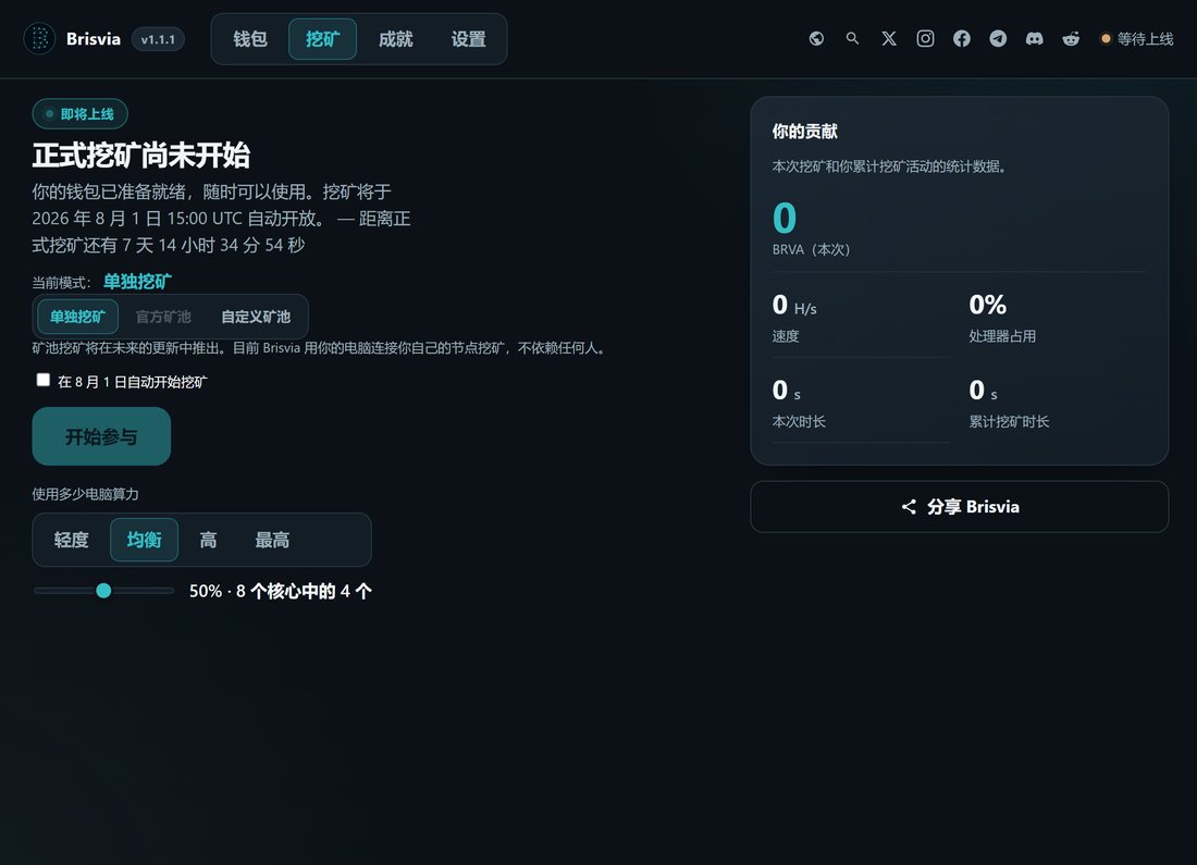 Brisvia mining screen